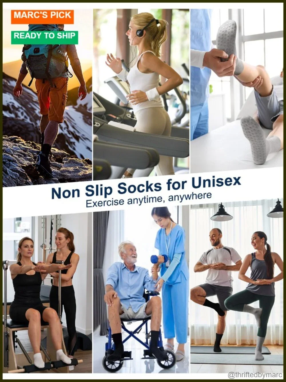 Non Slip Grip Socks Crew Grippy Socks for Hospital Pilates Yoga Gifts for
